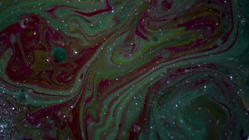 Abstract Paint Marble Liquid Wave Background Red Green