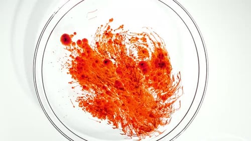 Abstract Orange Liquid Forming Complex Patterns