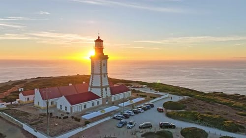 Lighthouse on Cabo Espichel Cape Espichel on Atlantic Ocean