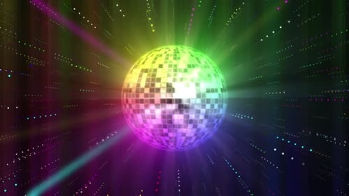 Colorful Retro Disco Ball Party Celebration Background Animation