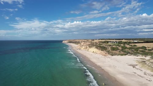 Aerial view of port willunga beach and cliffs, Australia.