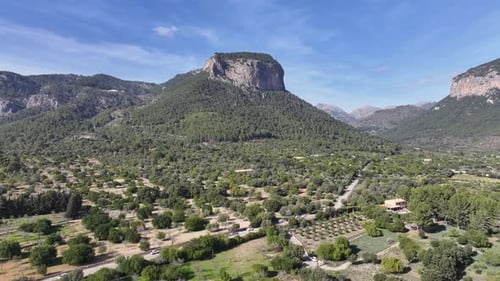 Dramatic mountain landscape of Mallorca, Spain - Aerial View