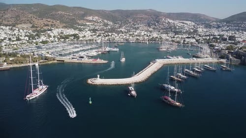 Fantastische Luftaufnahme von Bodrum Marina in der Türkei