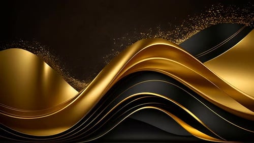 Elegant Abstract Golden Fluid Waves Motion Background