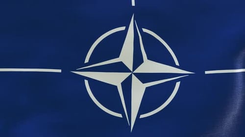NATO Flag Waving Animation for International Relations and Diplomacy