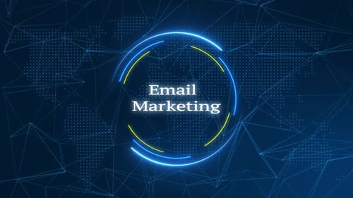 Futuristic Email Marketing Title Animation with Glowing Circles