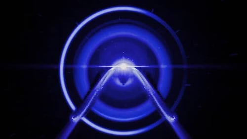 Futuristic Blue Glowing Lines Abstract Logo Reveal Intro