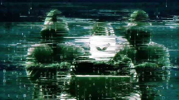Secure On Hack Screen And Data Matrix Simulation With Futuristic Hud ...
