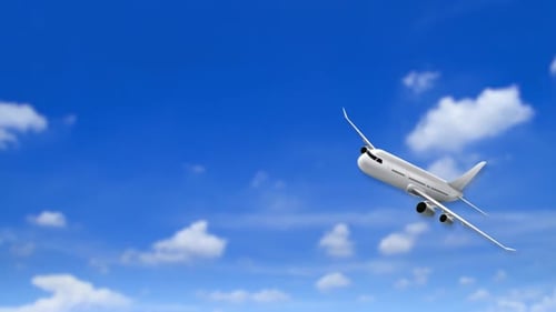 Animationshintergrund für Flugzeuge fliegen am Himmel