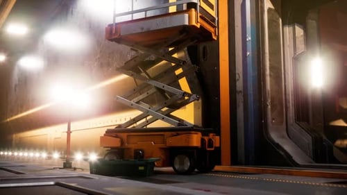 Scissor Lift in an Industrial Setting During Maintenance Operations