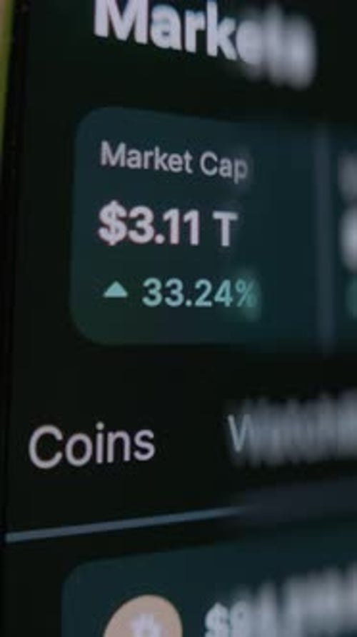 The Global Crypto Market Cap Shown on Cryptocurrency Trading Platform