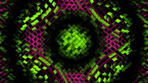 Green And Pink Random Shapes Waves Background Vj Loop In 4K
