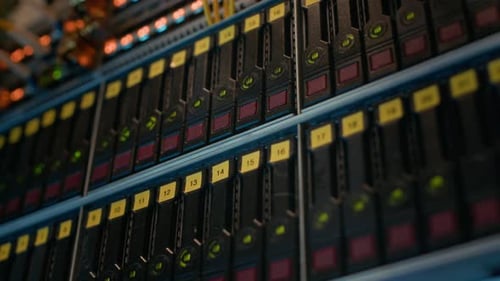 Indicators and Number Labels on Server in Data Center