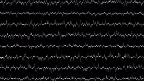 Audio abstracto de ondas sonoras de neón, ecualizador de música de neón, animación, audio digital futurista y colorido