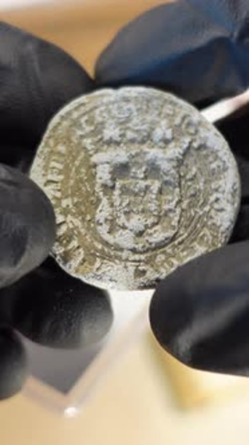 Vidéo verticale du sceau royal portugais datant de l'ère des découvertes