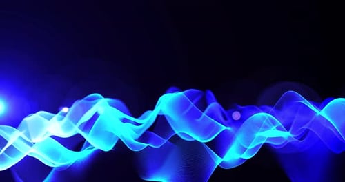 Glowing Cyber Blue Waveform Animation