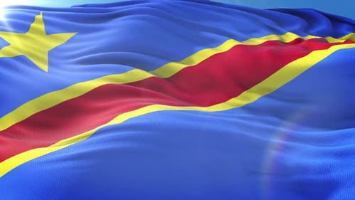 Democratic Republic of Congo Flag Waving in the Wind