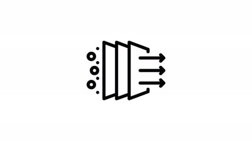 Animated Air Filter and Purification Process Line Icon