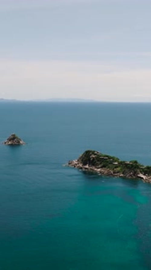 Coastal Cliffs and Blue Ocean Horizon Koh Tao Thailand