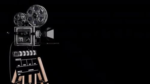 Vintage Film Camera and Clapperboard Animation for Media Intro