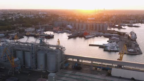 Urban Scape of Odessa Sea Port Infrastructure
