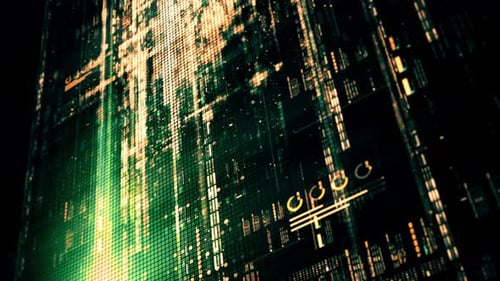 Fond vertical de simulation avancée Data Matrix Nexus 09
