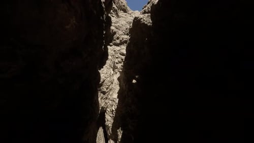 A Narrow Passage Between Two Large Rocks