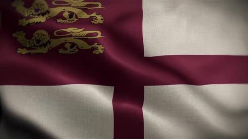 Waving Flag Animation with Heraldic Lions and Cross