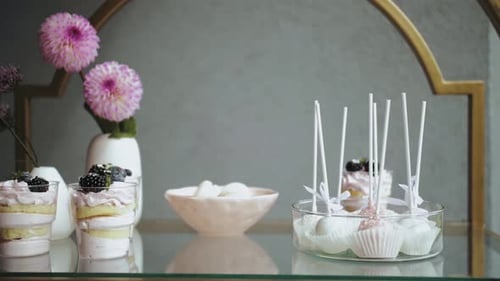 Candy Bar Wedding Candy Buffet Tasty Dessert with Blueberries Delicious Candy Bar at a Wedding Candy