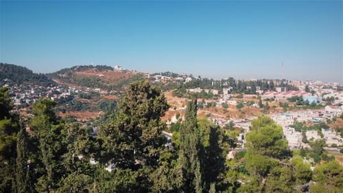 Zefat old Crusaders Fortress Aerial view