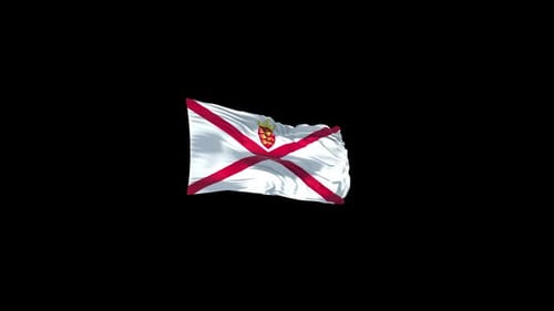 Jersey Flag Waving Seamlessly on Transparent Background