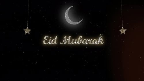 Eid Mubarak Animation. Islamischer Gruß. Botschaft von Eid Mubarak. Eid al-Fitr. Eid al-Adha