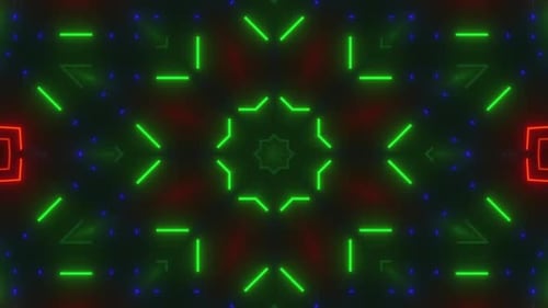 Neon Kaleidoscope Geometric Pattern