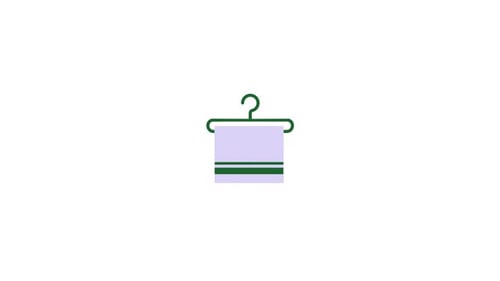 Animated Flat Design Towel on Hanger Icon