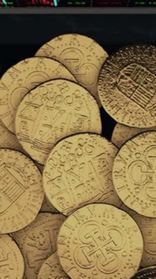 Gold Coins Stack Wealth Investment Concept Vertical