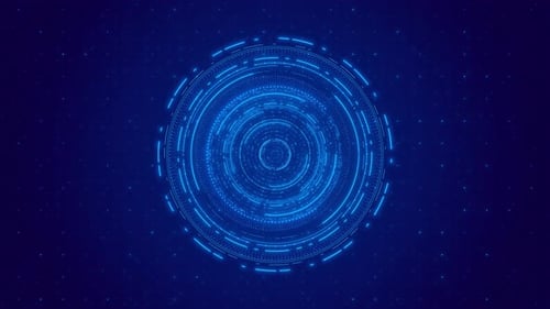 Blue hologram portal Magic portal Magic circle sci-fi futuristic background tech animation podium ho