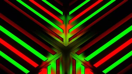Red And Green Neon Motion Effect Background Vj Loop In 4K