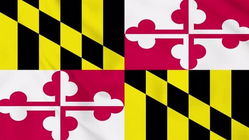 Maryland State Flag Waving Background Animation