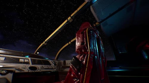 Sci-fi Spaceship Interior Cockpit View 5