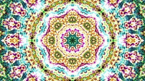 Vibrant Abstract Kaleidoscope Mandala Animation