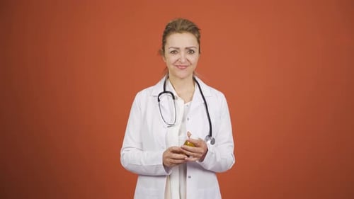 The doctor describes the use of the drug.