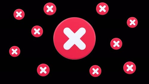 3D Wrong Icon Animation On A Transparent Background for Tutorials, Warnings And Explainer Videos.