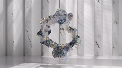 Dynamic Abstract Iridescent Bubble Fluid Morphing Background