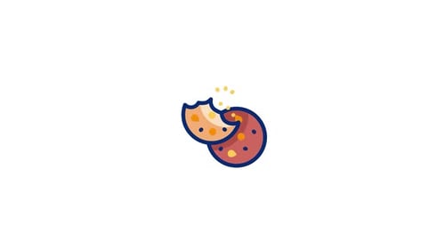 Animated Flat Design Cookie with Bite and Crumbs