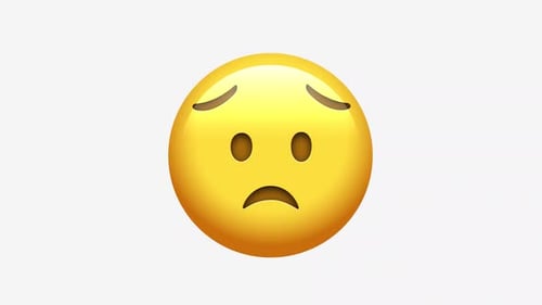 Sad Face Emoji with Sweatdrop Animation