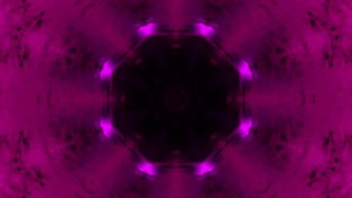 Blue and black background with circular design of people. Kaleidoscope VJ loop