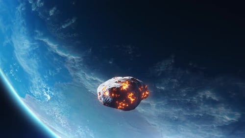 An asteroid flies to the planet Earth with the effect of igniting on the dense layers