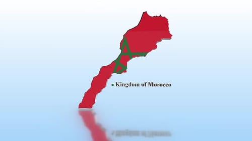 Mapa de Marruecos con bandera