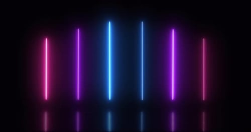 Neon Glowing Vertical Lines Dynamic Animated Background Loop