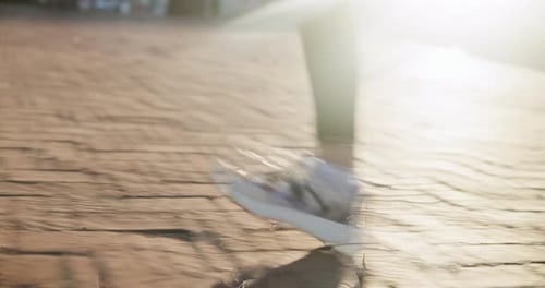 Jogging on City Street for Health and Fitness